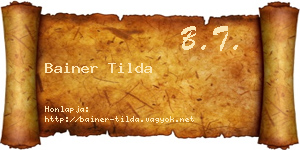 Bainer Tilda névjegykártya
